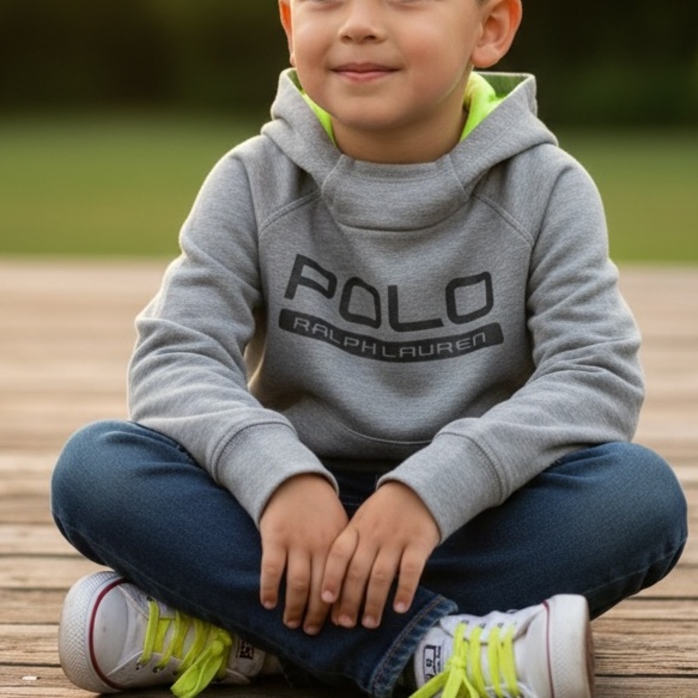 Polo Ralph Lauren Boys Performance Hoodie Gray Size 7 - Picture 2 of 9